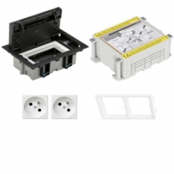 KONTAKT SIMON FLOOR BOX puszka podłogowa 2x gniazdo pojedyncze z/u + kaseta do wylewki