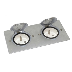 LEGRAND FLOOR BOX puszka podłogowa INOX 2 x gniazdo podłogowe z/u IP44