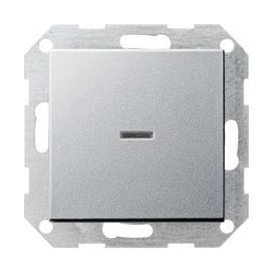 Gira Łącznik przyciskowy kontr, przełącz alny System 55 kolor aluminiowy