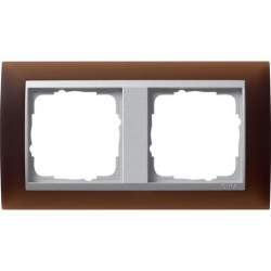 Gira Ramka podwójna aluminiowy Gira Even t Opaque mat ciemnobrązowy