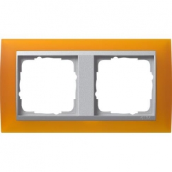 Gira Ramka podwójna aluminiowy Gira Even t Opaque mat. bursztynowy