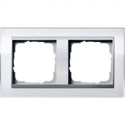 Gira Ramka podwójna aluminiowy Gira Even t Clear biały