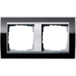 Gira Ramka podwójna aluminiowy Gira Even t Clear czarny