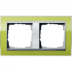 Gira Ramka podwójna aluminiowy Gira Even t Clear zielony