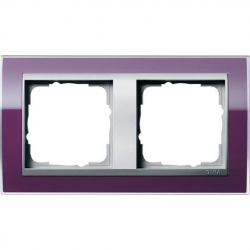 Gira Ramka podwójna aluminiowy Gira Even t Clear kabaczkowy