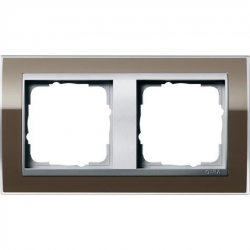 Gira Ramka podwójna aluminiowy Gira Even t Clear brązowy