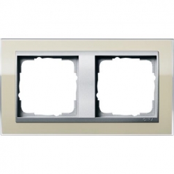 Gira Ramka podwójna aluminiowy Gira Even t Clear piaskowy