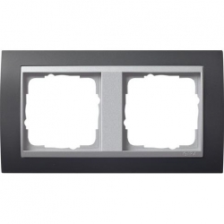 Gira Ramka podwójna aluminiowy Gira Even t antracytowy