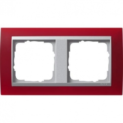 Gira Ramka podwójna aluminiowy Gira Even t Opaque czerwony
