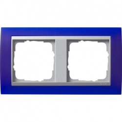 Gira Ramka podwójna aluminiowy Gira Even t Opaque niebieski