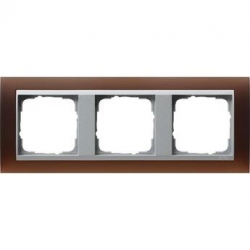 Gira Ramka potrójna aluminiowy Gira Even t Opaque mat ciemnobrązowy