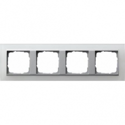 Gira Ramka poczwórna aluminiowy Gira Eve nt Opaque biały