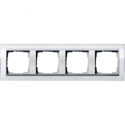 Gira Ramka poczwórna aluminiowy Gira Eve nt Clear biały