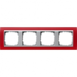 Gira Ramka poczwórna aluminiowy Gira Eve nt Opaque czerwony