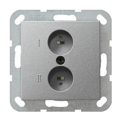 Gira Gn. głośn. stereo Gniazdo wtyczkowe System 55 kolor aluminiowy
