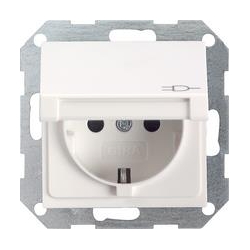 Gira Gniazdo SCHUKO z klapką System 55 b iały