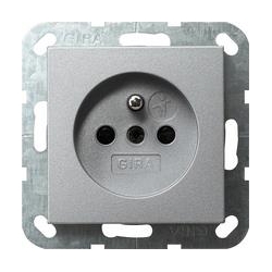 Gira Gniazdo z bolcem z ochr.dz. System 55 kolor aluminiowy