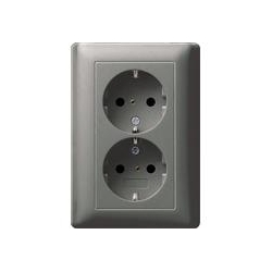 Gira Podw. gn. SCHUKO z ochr.dz. Gira E2 2 kolor nat. stalowy