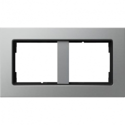 Gira Ramka x2 b. przegr. montaż płaski G ira E22 aluminium