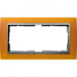 Gira Ramka 2x b.most.śr. aluminiowy Gira Event Opaque mat. bursztynowy