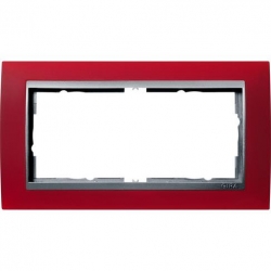 Gira Ramka 2x b.most.śr. aluminiowy Gira Event Opaque czerwony