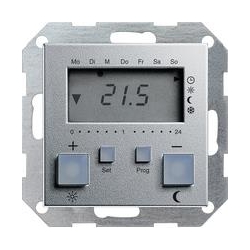 Gira Reg. temp. 230 V z zegarem System 5 5 kolor aluminiowy