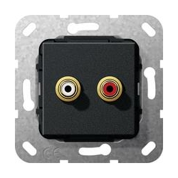 Gira Cinch audio Przejściówka Urządzenie podtynk. czarny matowy System 55