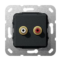 Gira Cinch audio Przyłącze lutowane Urzą dzenie podtynk. czarny matowy System 55