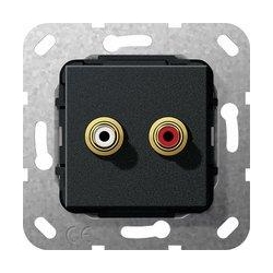 Gira Cinch audio Rozgałęźnik kabl. Urząd zenie podtynk. czarny matowy System 55