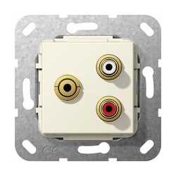 Gira Cinch audio, bag mini Przejściówka Urządzenie podtynk. kremowy System 55