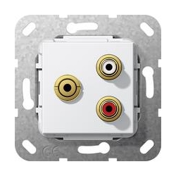 Gira Cinch audio, bag mini Przejściówka Urządzenie podtynk. biały System 55