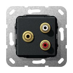 Gira Cinch audio, bag mini Przejściówka Urządzenie podtynk. czarny mat System 55