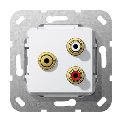 Gira Cinch audio, bag mini Rozgałęźnik k abl. Urządzenie podtynk. biały System 55
