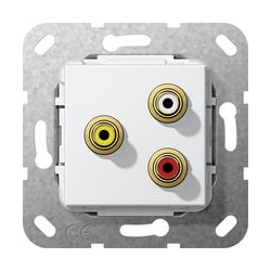 Gira Cinch audio, comp Przejściówka Urzą dzenie podtynk. biały System 55