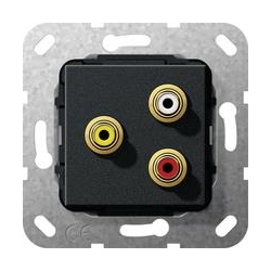 Gira Cinch audio, comp Przejściówka Urzą dzenie podtynk. czarny mat System 55