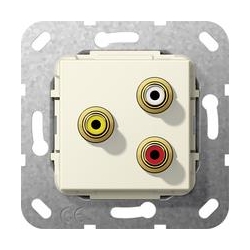 Gira Cinch audio, comp Rozgałęźnik kabl. Urządzenie podtynk. krem System 55