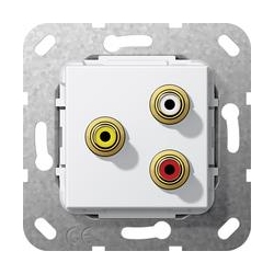 Gira Cinch audio, comp Rozgałęźnik kabl. Urządzenie podtynk. biały System 55