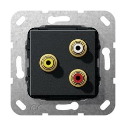 Gira Cinch audio, comp Przyłącze lutowan e Urządz. podtynk. czarny mat System 55