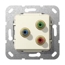 Gira Cinch component YUV Przejściówka Ur ządzenie podtynk. kremowy System 55