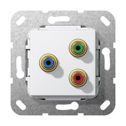 Gira Cinch component YUV Przejściówka Ur ządzenie podtynk. biały System 55