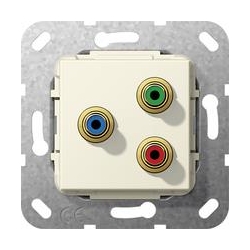 Gira Cinch component YUV Przyłącze lutow ane Urządzenie podtynk. krem System 55