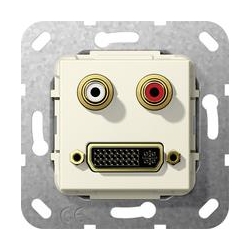 Gira DVI, Cinch audio Przejściówka Urząd zenie podtynk. kremowy System 55