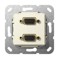 Gira VGA podwójny Przejściówka Urządzeni e podtynk. kremowy System 55