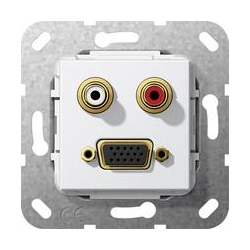 Gira VGA, cinch audio Rozgałęźnik kabl. Urządzenie podtynk. biały System 55