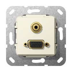 Gira VGA, bagnet mini Przejś. rozg. kabl . Urządz.  podtynk. kremowy System 55