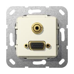 Gira VGA, bagnet mini Rozgałęźnik kabl. Urządz podtynk. kremowy System 55