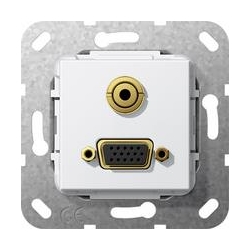 Gira VGA, bagnet mini Rozgałęźnik kabl. Urządzenie podtynk. biały System 55