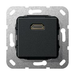 Gira HDMI Przejściówka Urządzenie podtyn k. czarny matowy System 55