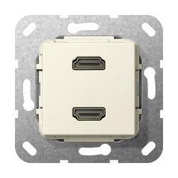 Gira HDMI podwójny Rozgałęźnik kabl. Urz ądzenie podtynk. kremowy System 55