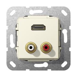 Gira HDMI, Cinch audio Przejściówka Urzą dzenie podtynk. kremowy System 55